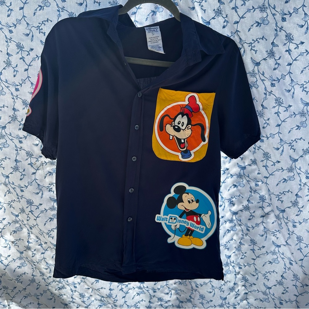 Disney Vault 50 Year anniversary collection navy blue button up